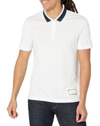 Emporio Armani - A | X Armani Exchange Contrast Collar Logo Patch Zip Polo Shirt - Lyst