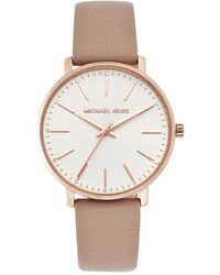 Michael Kors - Mk2748 Pyper Rose-gold Stainless Steel And Leather Watch - Lyst