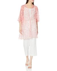 Anne Klein - Oversized Sheer Cardigan With Side Slits - Lyst