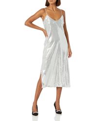 The Drop - Zayne Holiday Shine Slip Dress Silver Sequins - Lyst