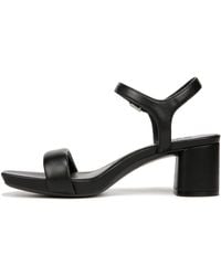 Naturalizer - S Izzy Block Heel Ankle Strap Sandal Black Leather 6.5 W - Lyst