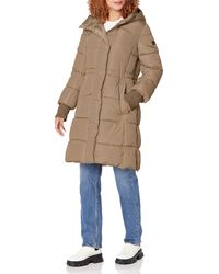 Kenneth Cole - Faux Memory Anork With Hidden Drawcord Puffer - Lyst