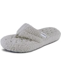 Isotoner - Cozy Plush Terry Knit Joey Flip Flop Slippers With Enhanced Heel Support And Memory Foam Comfort - Lyst