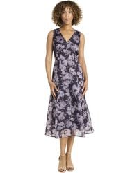 Maggy London - Plus Size Sleeveless V-neck Midi Elegant A-line Silhouette For Special Occasions-versatile Cocktail Dresses - Lyst