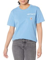 Carhartt - Womens Short-sleeve T-shirt Loose Fit Heavyweight Short Sleeve Pocket Logo Graphic T Shirt - Lyst