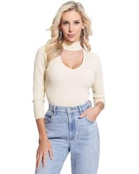 Guess - Long Sleeve Micro Sequin Rib Lea Sweater - Lyst