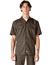 Dickies - Big & Tall Short Sleeve Work Shirt Brown - Lyst