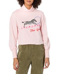 Crop sweatshirt with logoed tapes de Kendall Kylie de color Morado Mujer Ropa de Ropa deportiva de gimnasio y entrenamiento de Sudaderas con capucha 