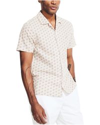 Nautica - Sustainably Crafted Printed Linen Short-sleeve Shirt - Lyst