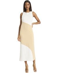 Donna Morgan - Modern Diagonal Design Sleeveless Fitted Midi Sheath With High Neckline-scuba Crepe Elegant Cocktail Evening Dress - Lyst