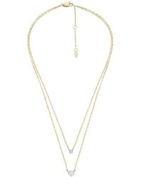 Fossil - Sadie Tokens Of Affection Two-tone Stainless Steel Chain Necklace - Lyst