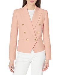 BCBGMAXAZRIA - Fitted Double Breasted Blazer Long Sleeve Button V Neck Peak Lapel Functional Pocket Jacket - Lyst