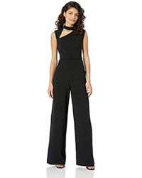 BCBGMAXAZRIA Asymmetric Cutout Jumpsuit - Black