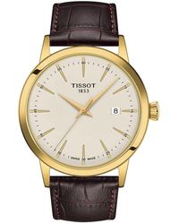 Tissot - S Classic Dream 316l Stainless Steel Case With Yellow Gold Pvd Coating Quartz Watch - Lyst