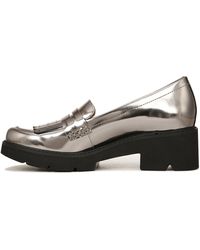 Naturalizer - S Darcy Tassel Penny Loafer With Heel Pewter Metallic Leather 5 M - Lyst