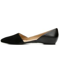 Naturalizer - S Samantha Comfortable Pointed Toe D'orsay Slip On Ballet Flat ,black Suede Leather,6 M Us - Lyst