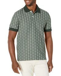 Lacoste - Classic Fit Monogram Print Contrast Collar Polo - Lyst