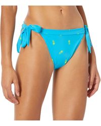 Amazon Essentials Side Tie Bikini Bottom Blue Pineapple