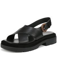 Vince - S Helena Sandal Black Leather 9 M - Lyst