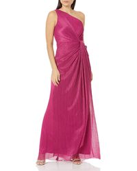 Adrianna Papell - Stardust Pleated Draped Gown - Lyst