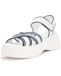 Karl Lagerfeld - Paris Meddi Strappy Platform Sandal With Logo Heeled - Lyst