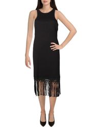 French Connection - Sol Fringe Bodycon Halter Neck Dress - Lyst
