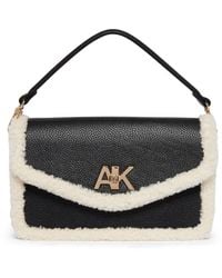 Anne Klein - E/w Convertible Sherpa Flap Shoulder Bag With Turn Lock - Lyst