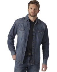 Wrangler - Big & Tall Retro Two Pocket Long Sleeve Snap Shirt - Lyst