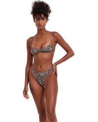 Gottex - Flirtt Multicolor Brown 's Floral V-neck Bralette Swim Bikini Top With Adjustable Straps Swimwear Essential - Lyst