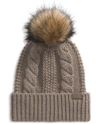 The North Face - Oh Mega Fur Pom Beanie | Deep Fit Cuffed Winter Hat With Oversized Faux-fur Pom & Textured Cable Detailing - Lyst