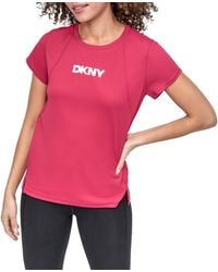 DKNY - Short Sleeve Logo Mesh Tech Tee - Lyst