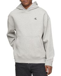 cotton blend fleece monogram logo sweatshirt