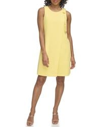 DKNY - Jewel Neck Sleeveless Dress With Bow On Shoulder - Lyst