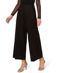 Adrianna Papell - Ponte Knit Wide Leg Pull On Pant With Waistband - Lyst
