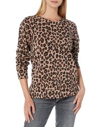 Monrow - Natural Leopard Oversized Sweatshirt - Lyst