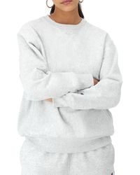 Champion - , Reverse Weave, Oversized Fleece Crewneck Sweatshirt For , Gfs Silver Grey - Lyst