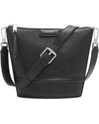 Calvin Klein - Ash Top Zipper Leather Adjustable Crossbody Bag - Lyst