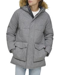 Tommy Hilfiger - Arctic Cloth Heavyweight Performance Parka Down Alternative Fur Lined Hood Outerwear Coat - Lyst