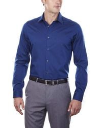 Calvin Klein - Slim Fit Non-iron Herringbone Point Collar Dress Shirt - Lyst