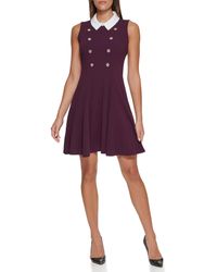 Tommy Hilfiger - Collar Fit And Flare Dress - Lyst