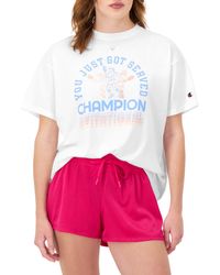 Champion - , Classic Oversized T, Soft And Comfortable Tee Shirt For , White Just Got Served, Large - Lyst