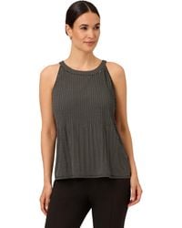 Adrianna Papell - Sleeveless Printed Trapeze Top With Crinkle Details - Lyst