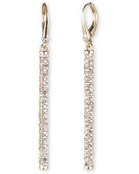 DKNY - Tone Micropavé Linear Drop Earrings - Beautiful Jewelry - Gold-tone & Crystal Dangle - Lyst