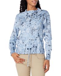 NIC+ZOE - Nic+zoe Cool Down Abstract Grid Sweater - Lyst