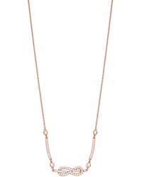Emporio Armani - Infinity Rose Gold-tone Brass Station Necklace - Lyst