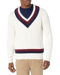 Brooks Brothers - Cotton Cable V-neck Tennis Sweater - Lyst