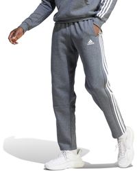 adidas - Essentials Fleece Open Hem 3-stripes Pants - Lyst