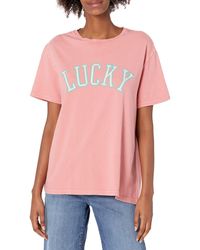 Lucky Brand - Womens Lucky Boyfriend Graphic Crew T Shirt - Lyst