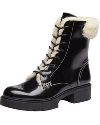 COACH - Leighton Shearling Bootie Boots/Natural, Leather/Synthetic - Lyst