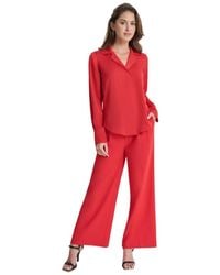 DKNY - Button Front Collared Long Sleeve Shirt - Lyst
